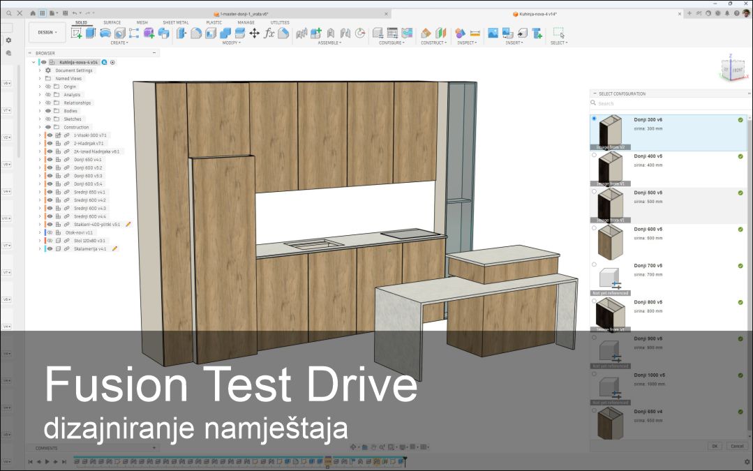 Fusion Test Drive - dizajniranje namještaja (učionica)